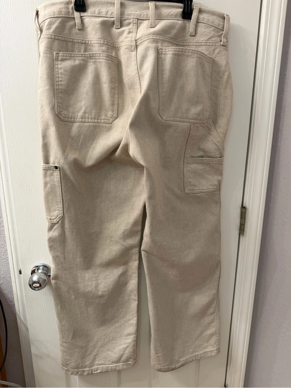 Old Navy Men's 90’s Baggy Khaki Double Knee Carpenter Pants 38x32 Built in Flex